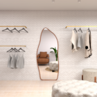 Espelho Grande Corpo Inteiro Com Moldura Metal Orgânico Decor