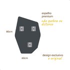 Espelho Grande Decorativo Orgânico Pinterest 60x80 Moai Preto