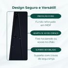 Espelho Grande Oval Base Reta Com Moldura Metal Corpo Inteiro