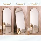 Espelho Grande Oval Base Reta Com Moldura Metal Corpo Inteiro