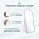 Espelho Grande Oval Base Reta Com Moldura Metal Corpo Inteiro