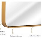 Espelho Grande Oval de Base Reta Com Moldura Em Metal Luxo Co