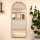 Espelho Grande Oval De Base Reta Corpo Inteiro Industrial Lux