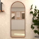 Espelho Grande Oval De Base Reta Corpo Inteiro Industrial Lux