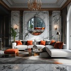 Espelho Grande Redondo Moldura Metal Decorativo 100x100cm Lux