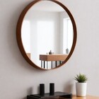 Espelho Grande Redondo Moldura Metal Decorativo 100x100cm Lux