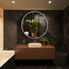 Espelho Grande Redondo Moldura Metal Decorativo 100x100cm Lux