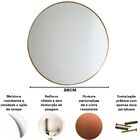 Espelho Grande Redondo Moldura Metal Decorativo 80x80cm Luxo