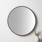 Espelho Grande Redondo Moldura Metal Decorativo 80x80cm Luxo