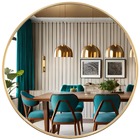 Espelho Grande Redondo Moldura Metal Decorativo 80x80cm Luxo