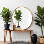 Espelho Grande Redondo Moldura Metal Decorativo 80x80cm Luxo