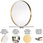 Espelho Grande Redondo Moldura Metal Decorativo 80x80cm Luxo