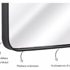 Espelho Grande Retangular Com Moldura Em Metal Industrial Com