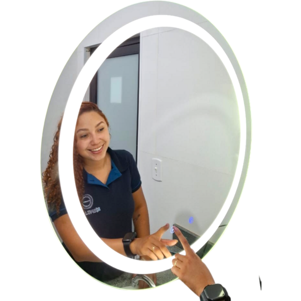 Espelho Iluminado 70 Cm Led frio Botão Touch Bluetooth Som To