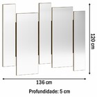 Espelho Isadora 100% Mdf 120x136 Cm Imbuia - New Ceval
