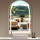 Espelho Jateado Arco Grande Iluminado Com Led Quente Touch 16