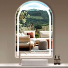 Espelho Jateado Arco Iluminado Com Led Frio Touch 100x80cm