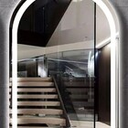 Espelho Jateado Arco Iluminado Com Led Frio Touch 100x80cm