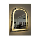 Espelho Jateado Arco Iluminado Com Led Quente Touch 80x60cm