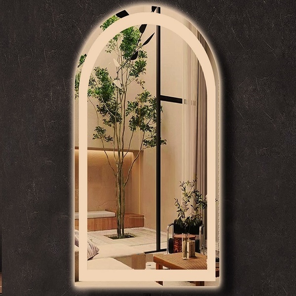 Espelho Jateado Arco Janelinha Iluminado Com Led Quente - 60x
