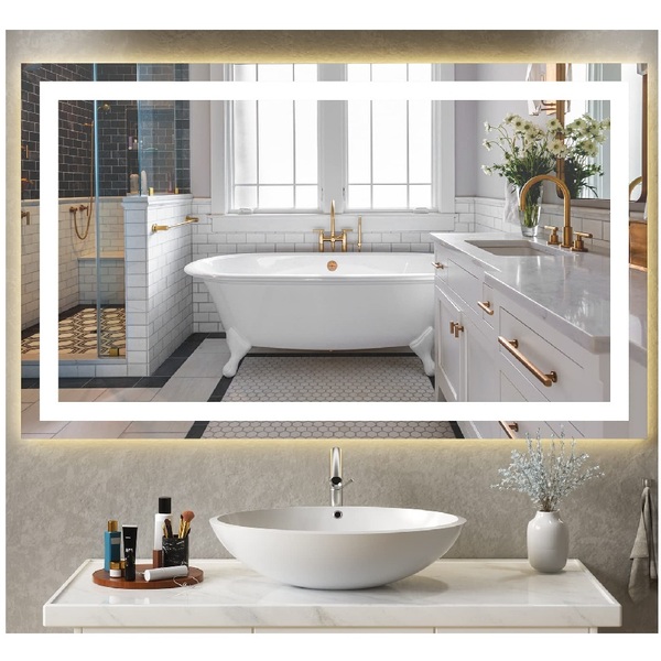 Espelho Jateado Iluminado Com Led Frio 60x100cm