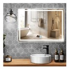 Espelho Jateado Iluminado Com Led Frio E Touch 100x60cm Horiz