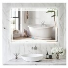 Espelho Jateado Iluminado Com Led Frio E Touch 100x70cm Horiz