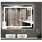 Espelho Jateado Iluminado Com Led Frio E Touch 100x80cm Horiz