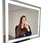 Espelho Jateado Iluminado Com Led Frio E Touch 90x70cm Horizo