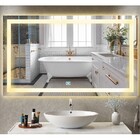 Espelho Jateado Iluminado Com Led Quente E Touch 100x60cm Hor