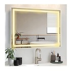 Espelho Jateado Iluminado Com Led Quente E Touch 100x70cm Hor