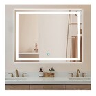 Espelho Jateado Iluminado Com Led Quente E Touch 70x60cm Hori