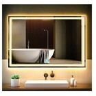 Espelho Jateado Iluminado Com Led Quente E Touch 90x60cm Hori