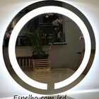 Espelho Jateado Lapidado Redondo 60cm Com Led Frio