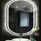 Espelho Jateado Oval Iluminado Com Led Frio - 50x120cm