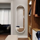 Espelho Jateado Oval Iluminado Com Led Frio - 50x120cm