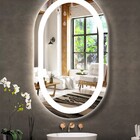 Espelho Jateado Oval Iluminado Com Led Frio - 50x80cm