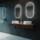 Espelho Jateado Oval Iluminado Com Led Frio - 60x150cm