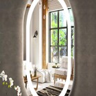 Espelho Jateado Oval Iluminado Com Led Frio - 60x150cm