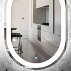 Espelho Jateado Oval Iluminado Com Led Frio Touch 100x50cm