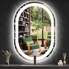 Espelho Jateado Oval Iluminado Com Led Frio Touch 120x50cm