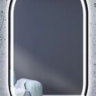 Espelho Jateado Oval Iluminado Com Led Frio Touch 120x70cm