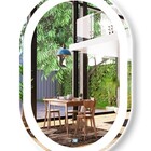 Espelho Jateado Oval Iluminado Com Led Frio Touch 80x60cm