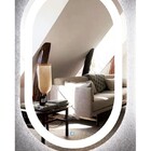 Espelho Jateado Oval Iluminado Com Led Frio Touch 80x60cm