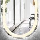 Espelho Jateado Oval Iluminado Com Led Quente Touch 120x50cm