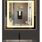 Espelho Jateado Quadrado Iluminado Com Led Quente E Touch 60x