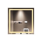 Espelho Jateado Quadrado Iluminado Com Led Quente E Touch 60x