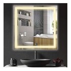 Espelho Jateado Quadrado Iluminado Com Led Quente E Touch 70x