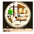 Espelho Jateado Redondo 60cm Com Led Quente Touch