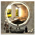 Espelho Jateado Redondo 60cm Com Led Quente Touch